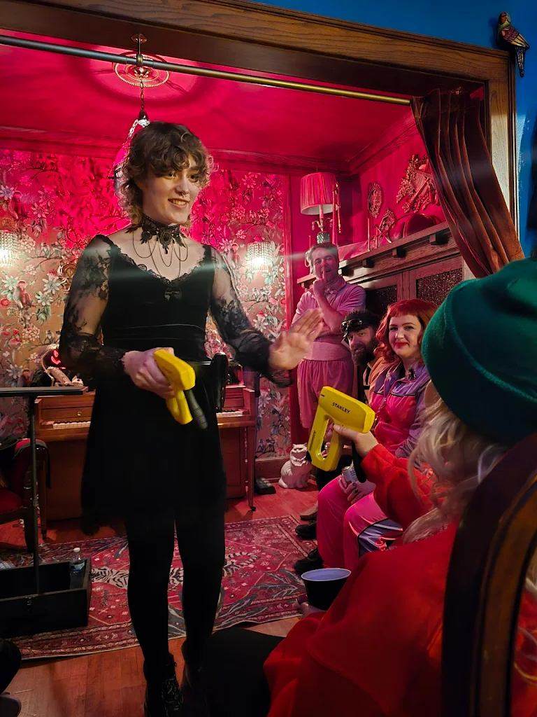 Sage performing for an audience.